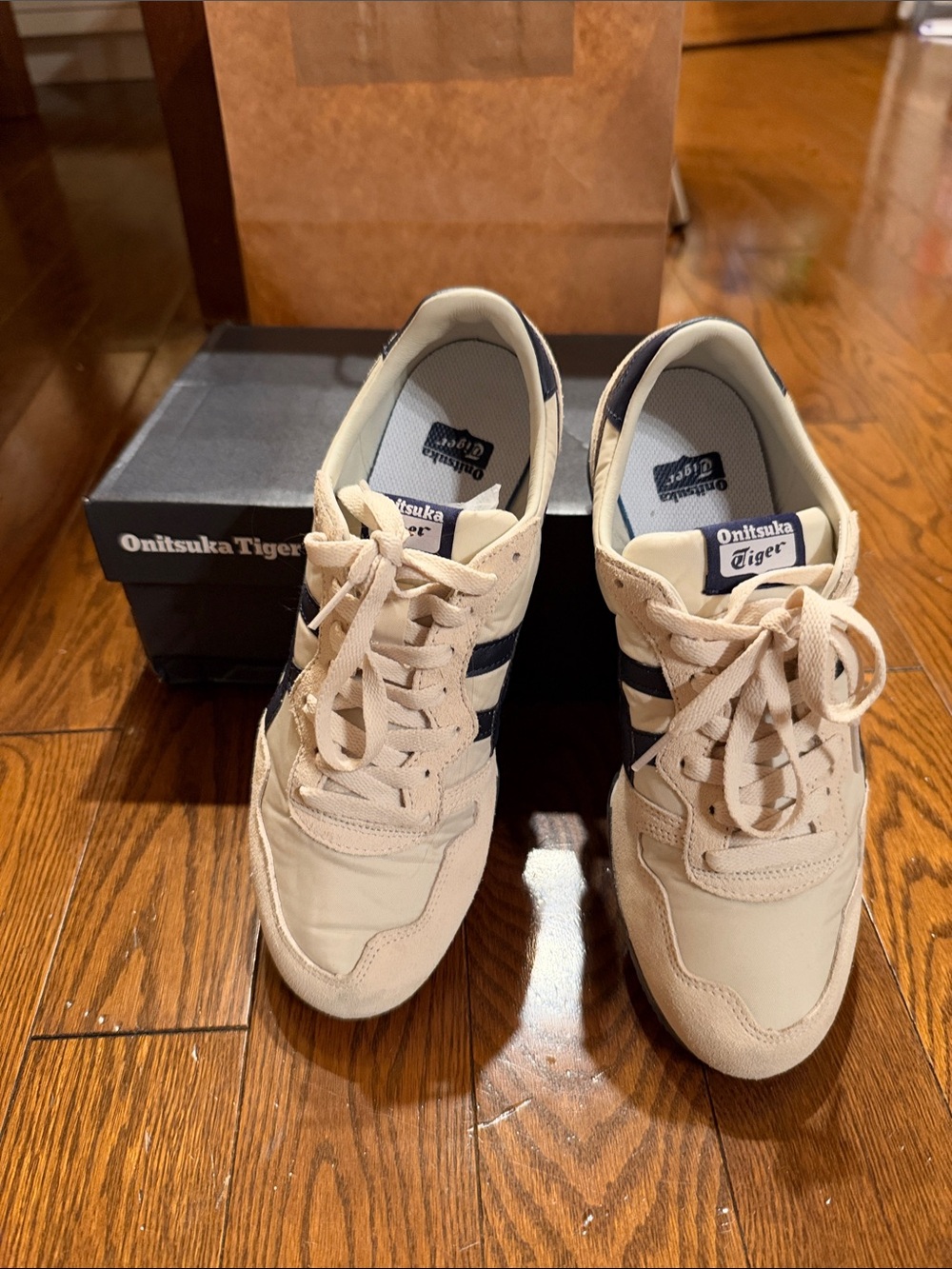 Onitsuka Tiger by Asics Men’s Cream & Navy Retro Sneakers